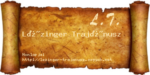 Lézinger Trajánusz névjegykártya